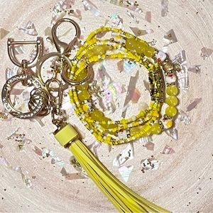 Yellow Floral Bracelet Keychain